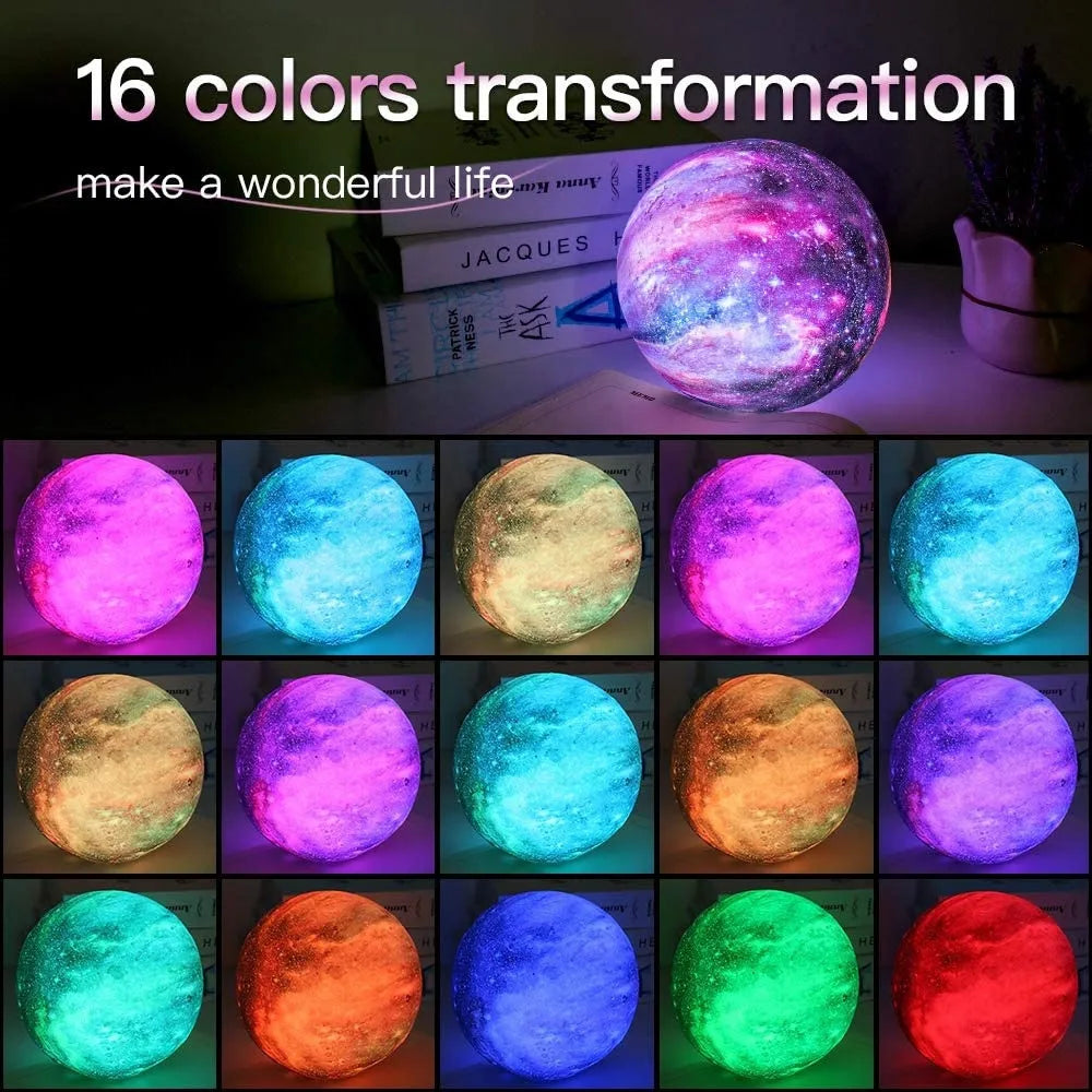 Rechargeable Moon Lamp - 16 Color Touch & Remote Control