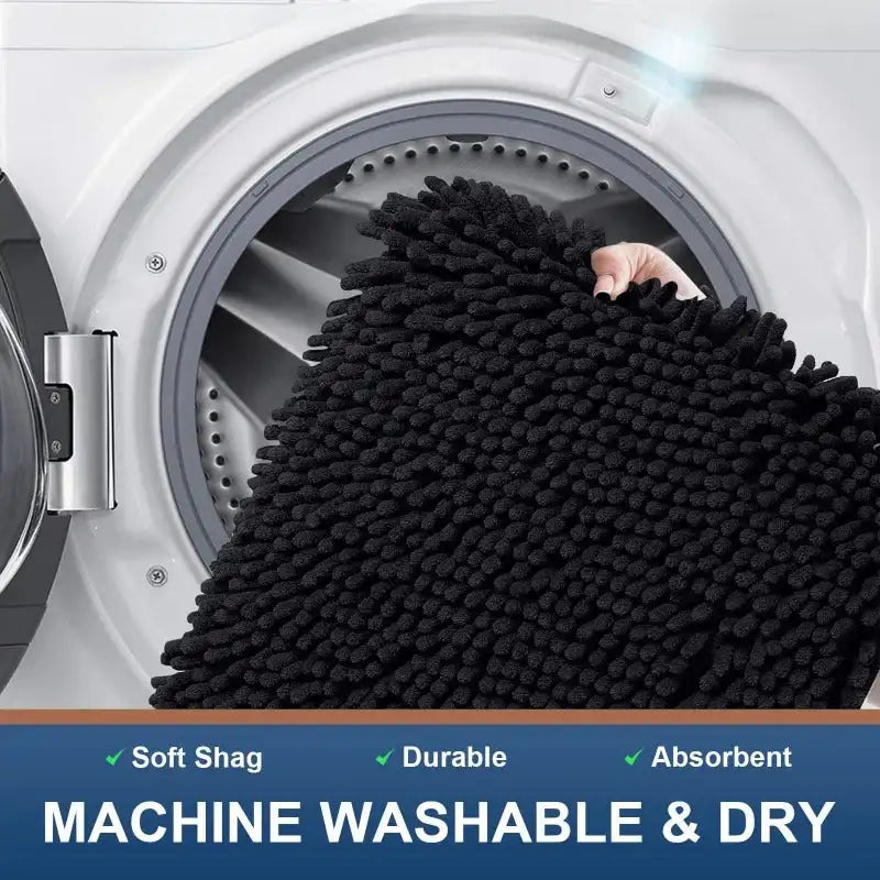 Bathroom Rugs - Extra Soft & Absorbent Black Bath Mat