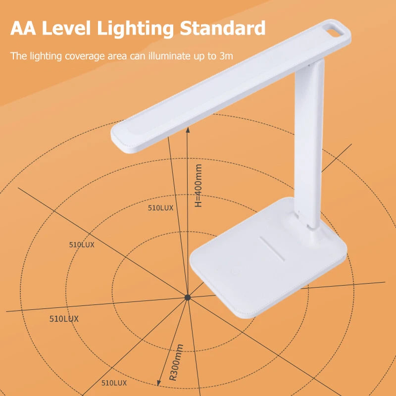Dimmable LED Desk Lamp - USB Charge & Eye-Friendly