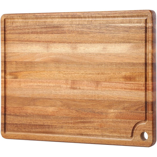 Large Acacia Cutting Board: Reversible with Juice Groove