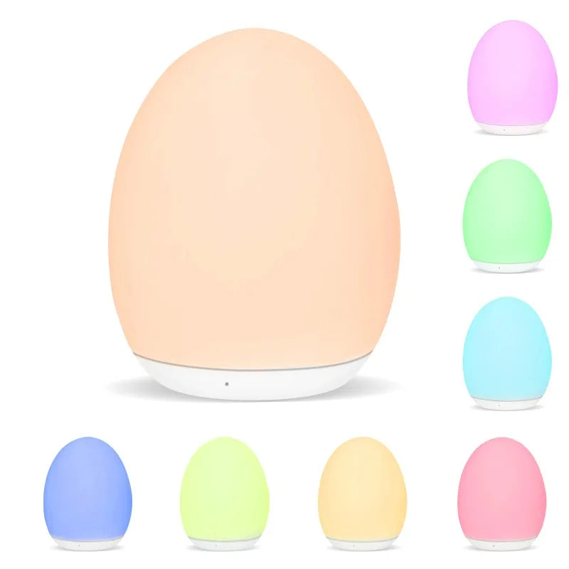 7-Color RGB Night Lamp: Touch Dimmable & USB Rechargeable