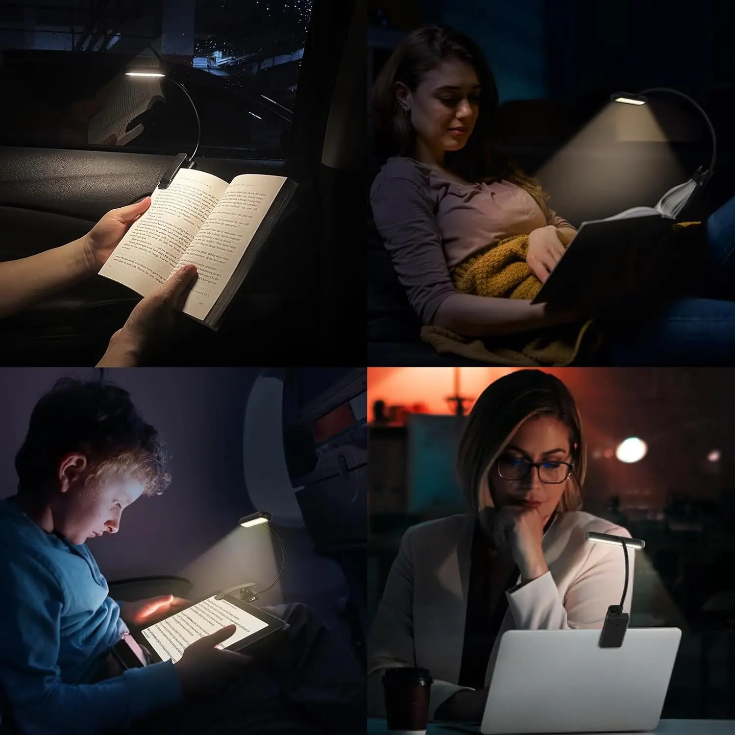 LED Book Light: USB Rechargeable, Eye-Caring, Dimmable Lamp