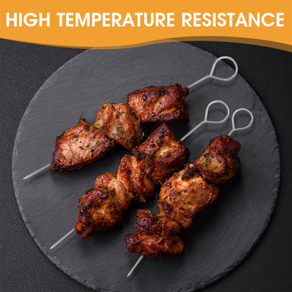 Reusable Stainless BBQ Skewers - 12pcs for Camping