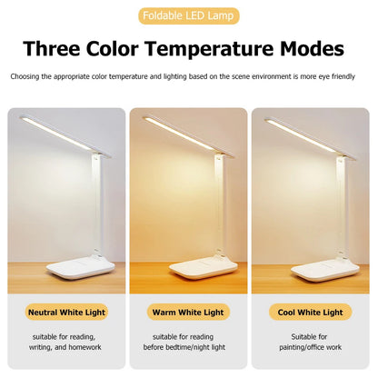 Dimmable LED Desk Lamp - USB Charge & Eye-Friendly