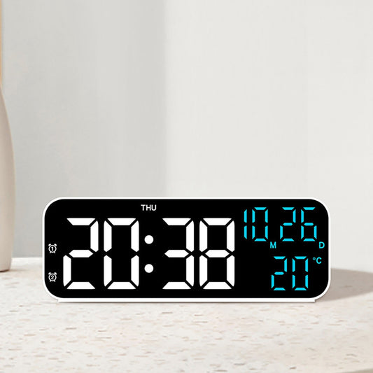 Digital LED Alarm Clock with Temp & Date Display