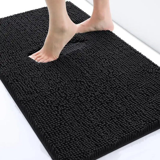 Bathroom Rugs - Extra Soft & Absorbent Black Bath Mat 