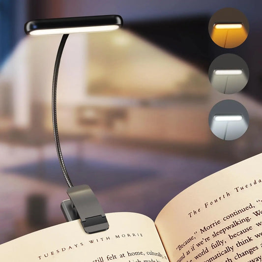 LED Book Light: USB Rechargeable, Eye-Caring, Dimmable Lamp