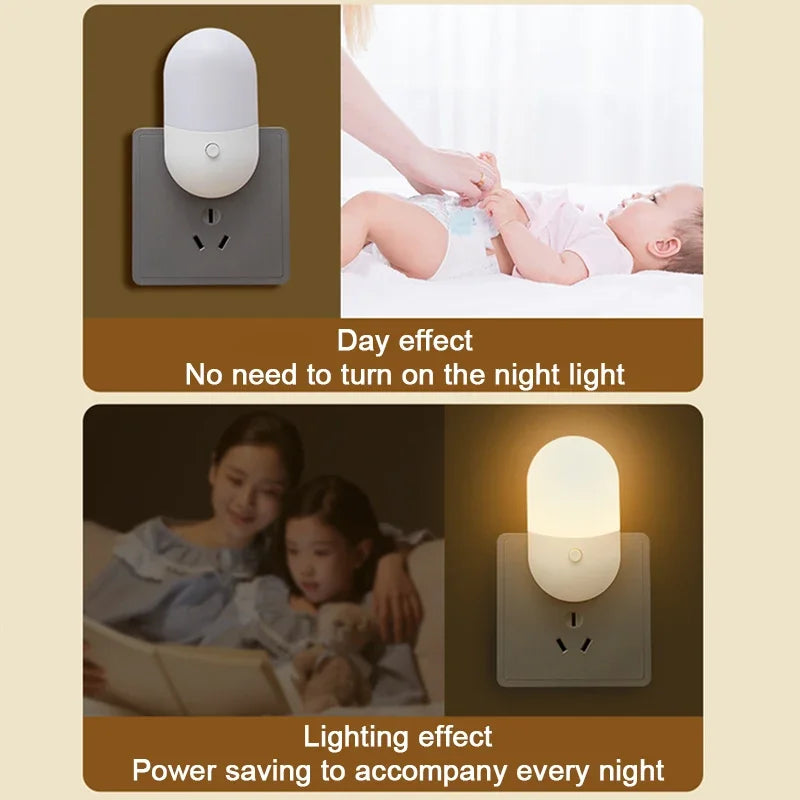 Plug-In LED Night Light - Eye Protection for Baby & Bedroom