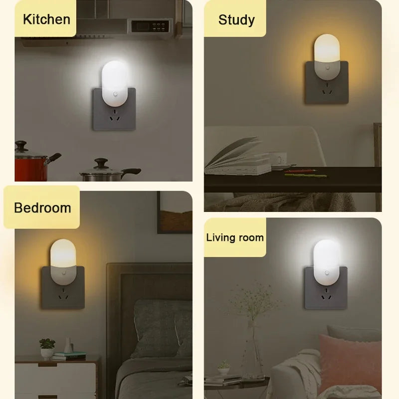 Plug-In LED Night Light - Eye Protection for Baby & Bedroom